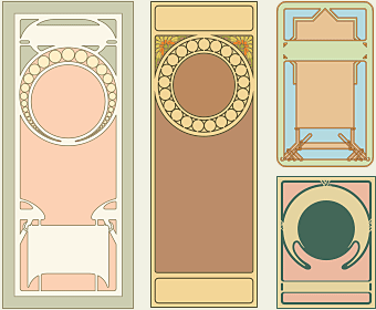 Alphonse Mucha Panel Set