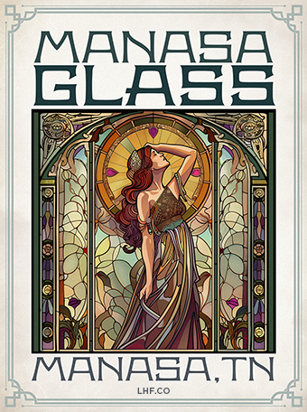 Classic Art Nouveau Mucha-style design using LHF Nouveau Block fonts