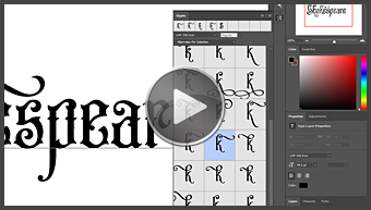 Using Photoshop Glyph Palette